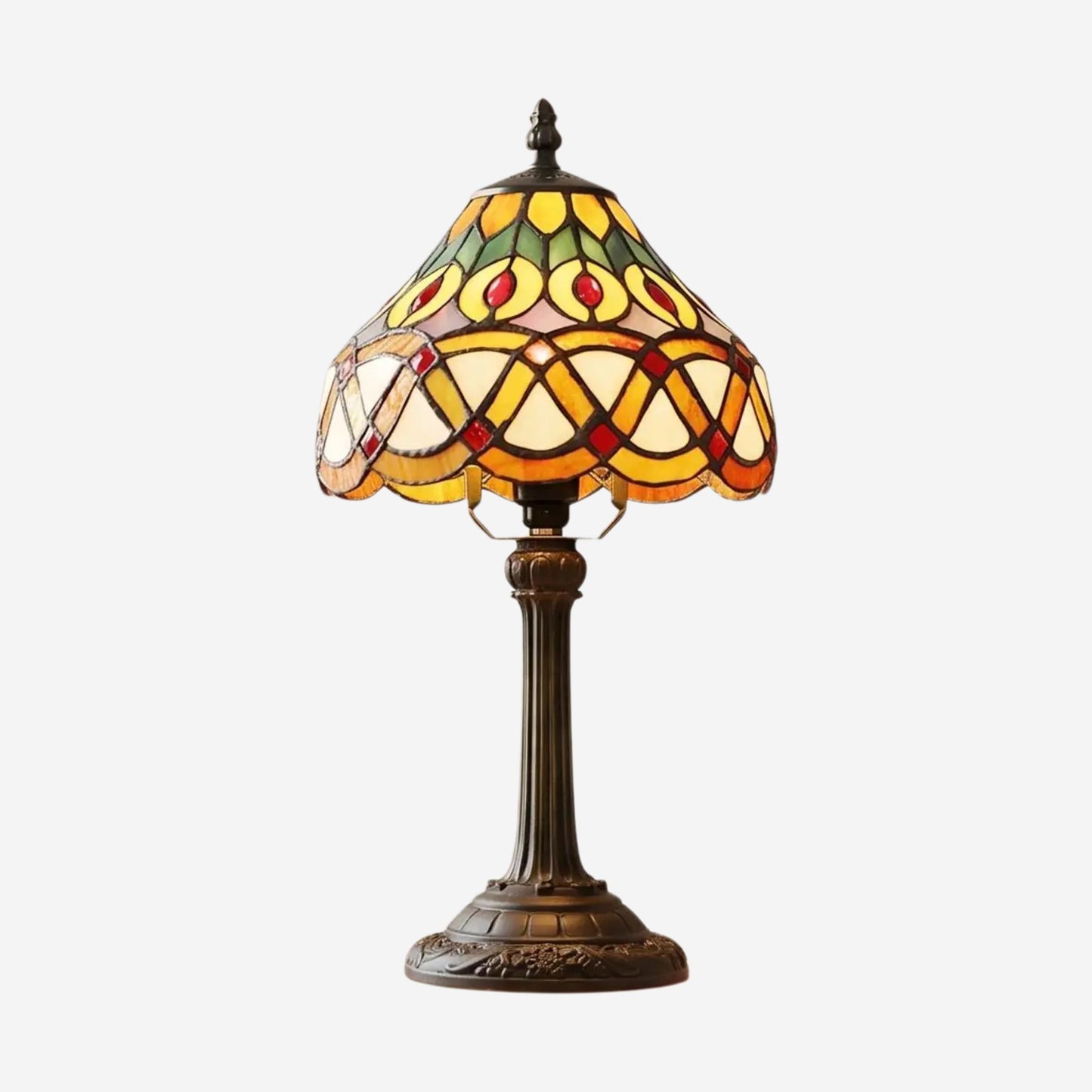 lampe a poser fiche produit tiffany motifs geometriques et floraux colores