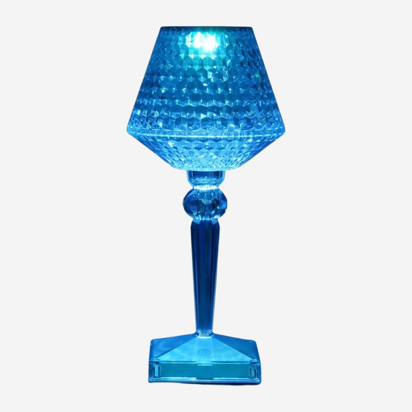 lampe de table rechargeable rgb bleu fiche produit design diamant