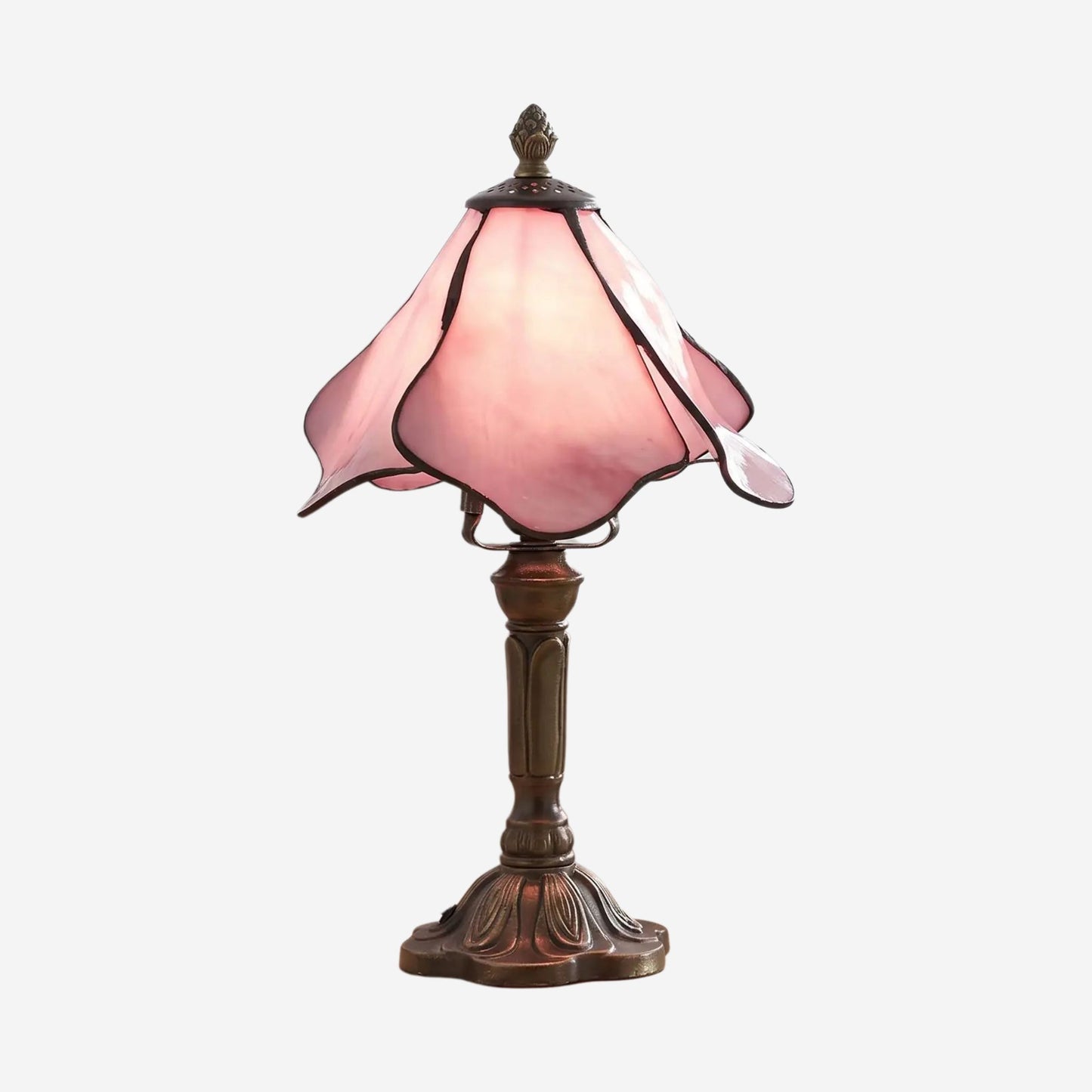 lampes à poser variante produit style tiffany vitrail petale rose