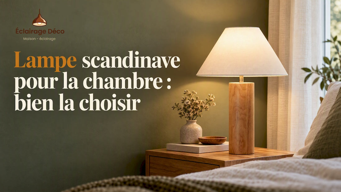 Lampe de chevet au style scandinave dans une chambre