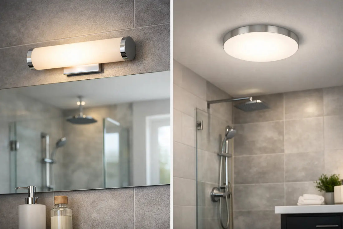 Applique ou plafonnier salle de bain ?