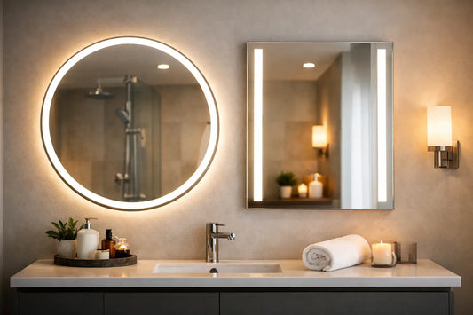 Guide lumière pour miroir de salle de bains