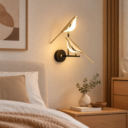 Applique murale chambre deux oiseaux dans chambre oiseau led 360