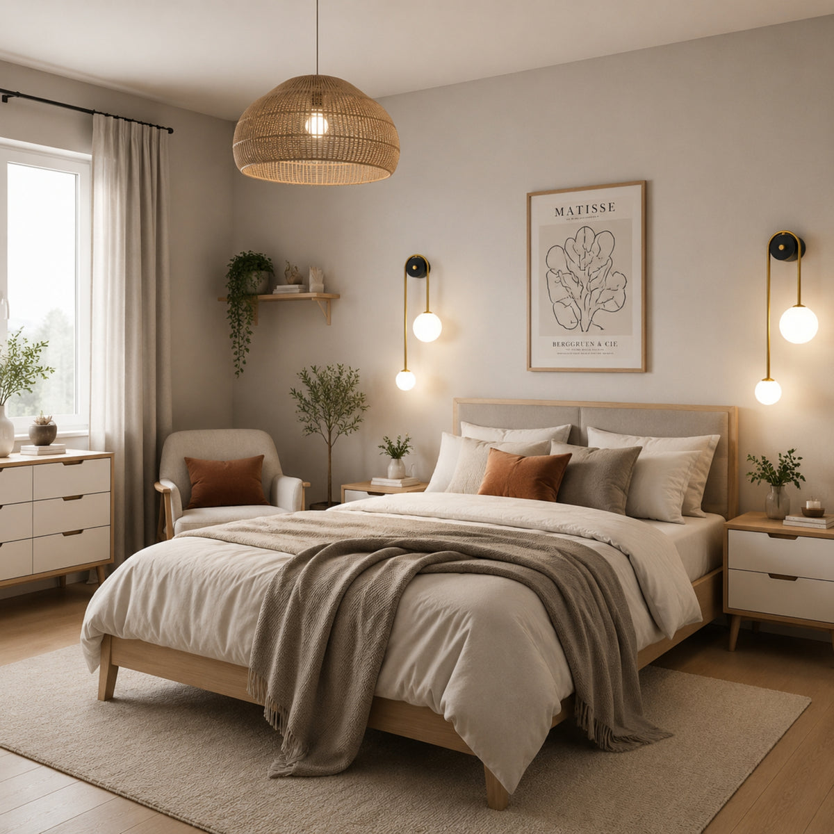 Applique murale chambre double globe design