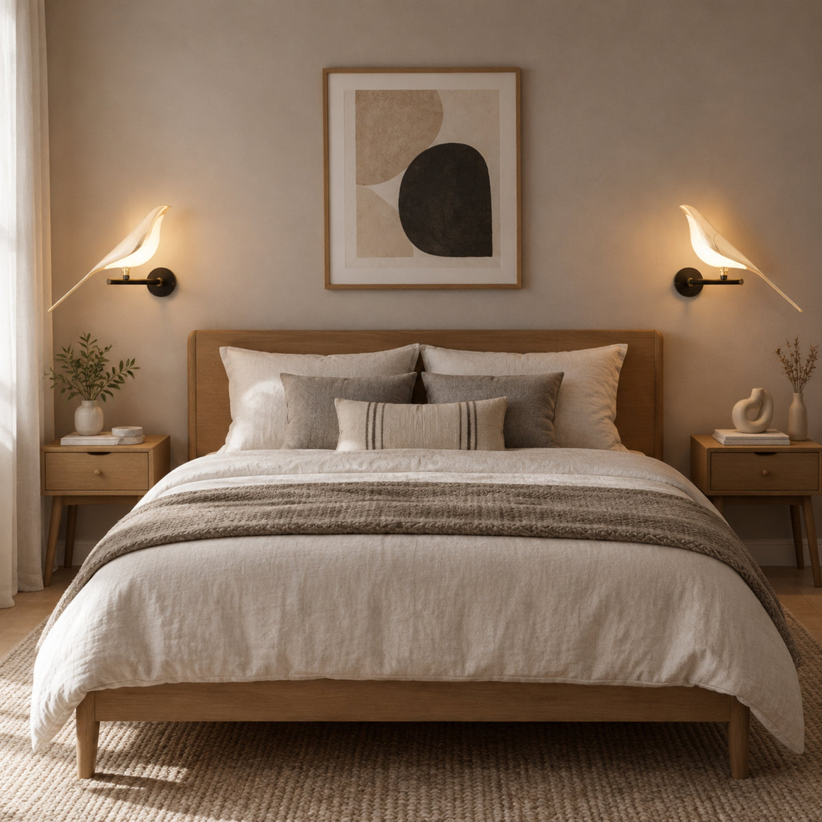 Applique murale chambre duo oiseau seul oiseau led 360