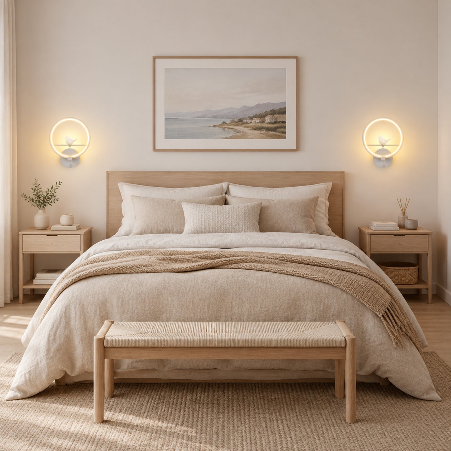 Applique murale chambre oiseau lumineux led