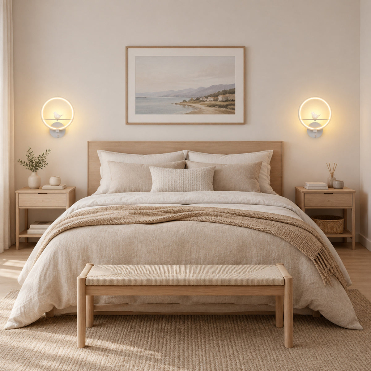 Applique murale chambre oiseau lumineux led