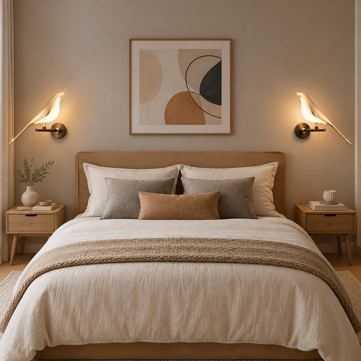 Applique murale chambre oiseau seul duo lampe oiseau led 360