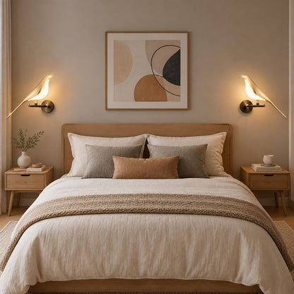 Applique murale chambre oiseau seul duo lampe oiseau led 360