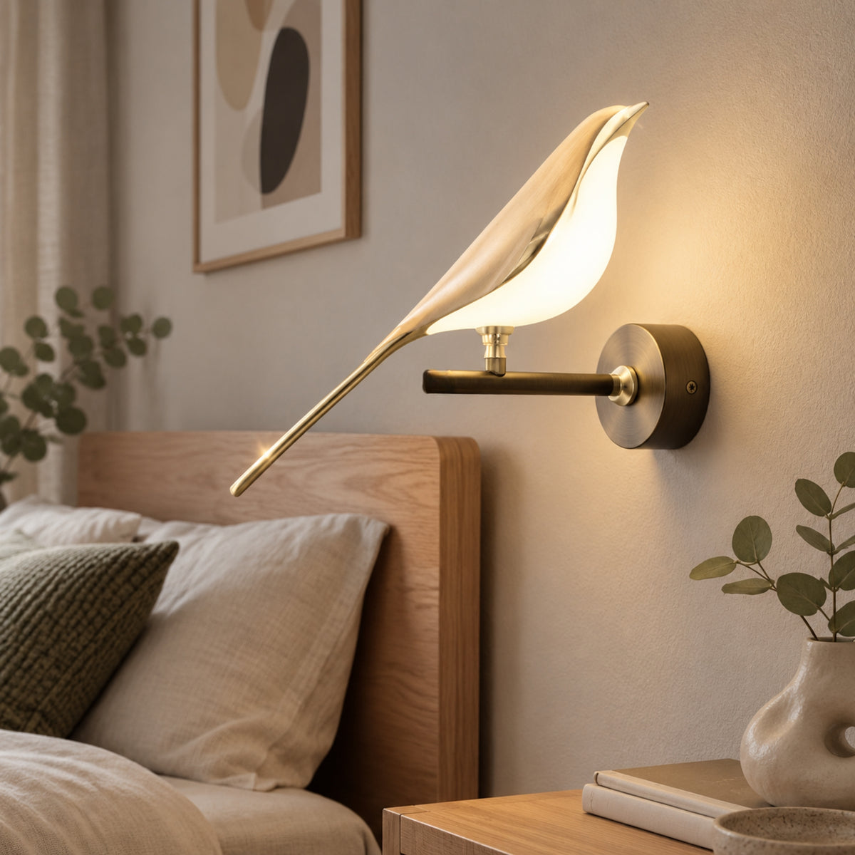 Applique murale chambre oiseau seul oiseau led 360