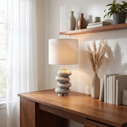 Lampe de chevet bureau galet wabi sabi