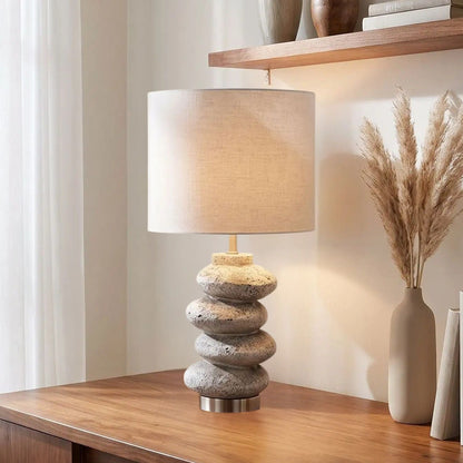 Lampe de chevet bureau vu rapproche galet wabi sabi