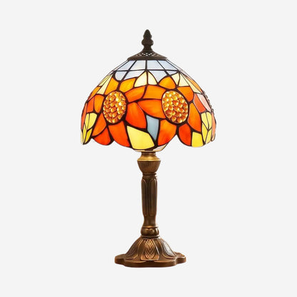 Lampes à poser variante produit style tiffany aux motifs de tournesols colores