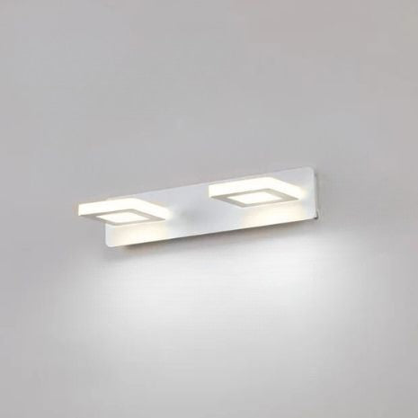 applique de salle de bain 2 lumiere carre blanc blanc chaud