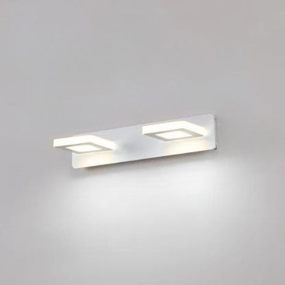 applique de salle de bain 2 lumiere carre blanc blanc chaud