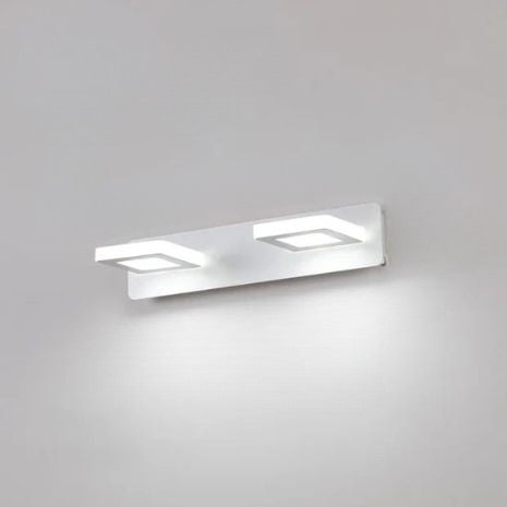 applique de salle de bain 2 lumiere carre blanc blanc froid