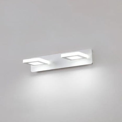 applique de salle de bain 2 lumiere carre blanc blanc froid