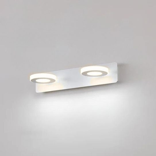 applique de salle de bain 2 lumiere couleur blanc blanc chaud