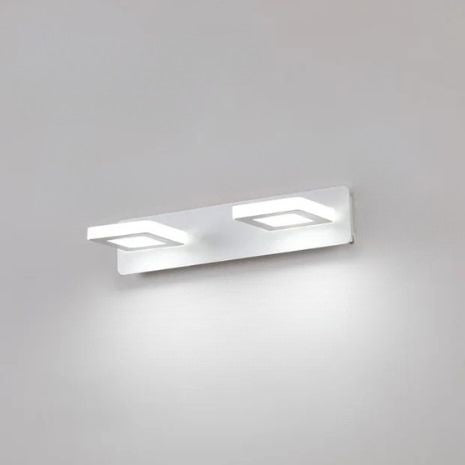 applique de salle de bain 2 lumieres carre blanc tricolor