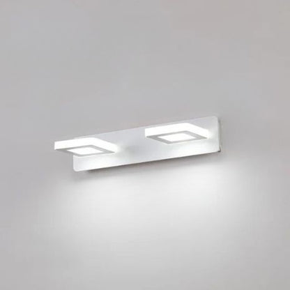 applique de salle de bain 2 lumieres carre blanc tricolor