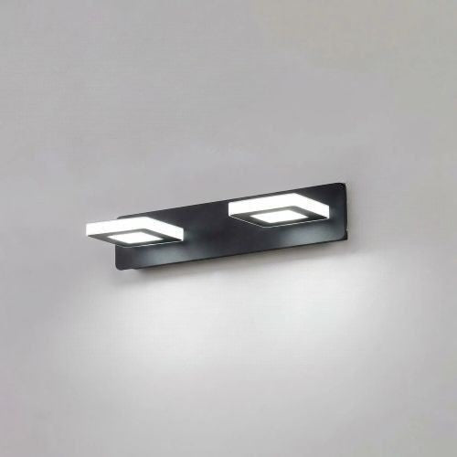 applique de salle de bain 2 lumieres carre noir tricolor