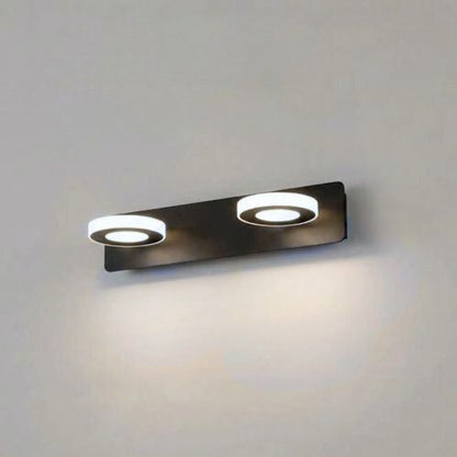 applique de salle de bain 2 lumieres rond couleur noir tricolor