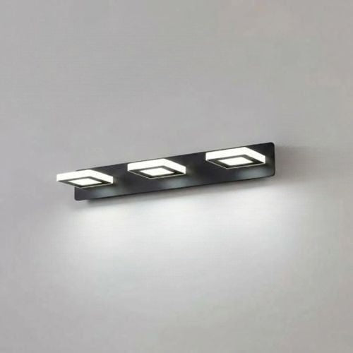 applique de salle de bain 3 lumieres carre noir tricolor