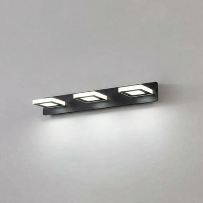 applique de salle de bain 3 lumieres carre noir tricolor