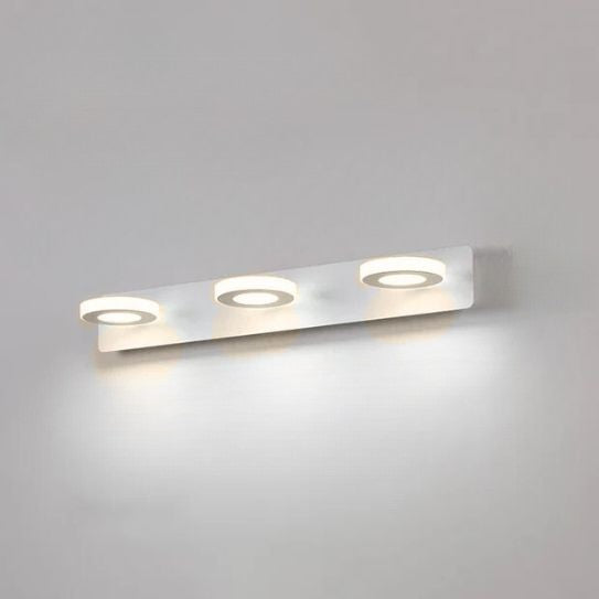 applique de salle de bain 3 lumieres rond couleur blanc blanc chaud