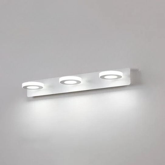applique de salle de bain 3 lumieres rond couleur blanc blanc froid