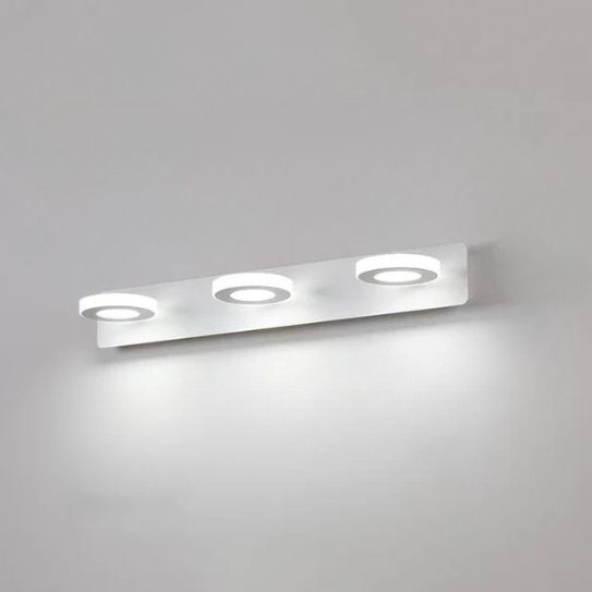 applique de salle de bain 3 lumieres rond couleur blanc tricolor