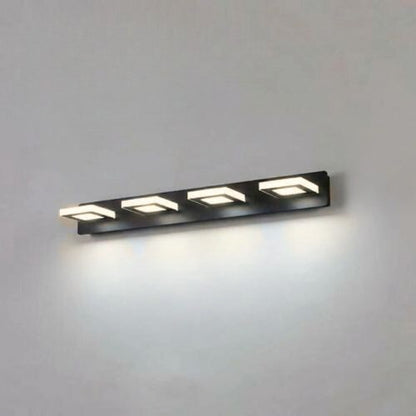 applique de salle de bain 4 lumieres carre noir blanc chaud