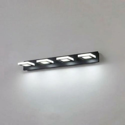 applique de salle de bain 4 lumieres carre noir tricolor