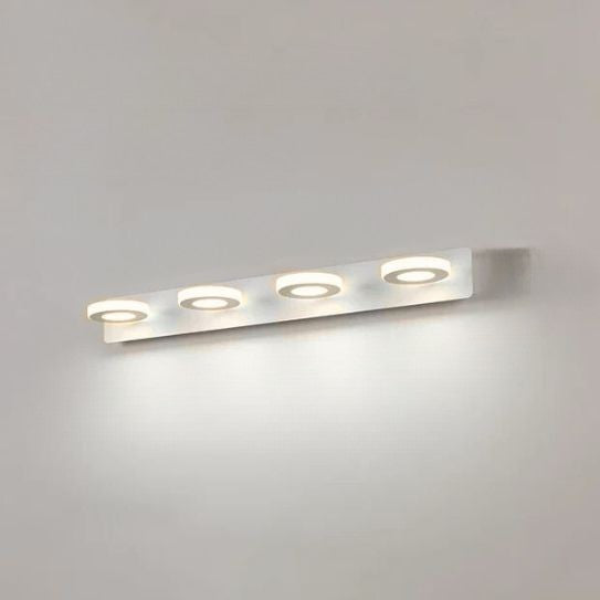 applique de salle de bain 4 lumieres rond couleur blanc blanc chaud