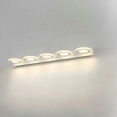 applique de salle de bain 5 lumieres rond couleur blanc blanc chaud