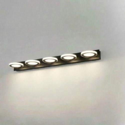 applique de salle de bain 5 lumieres rond couleur noir tricolor