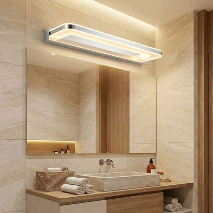 applique de salle de bain abat jour givre au dessus miroir eclairage multi faces