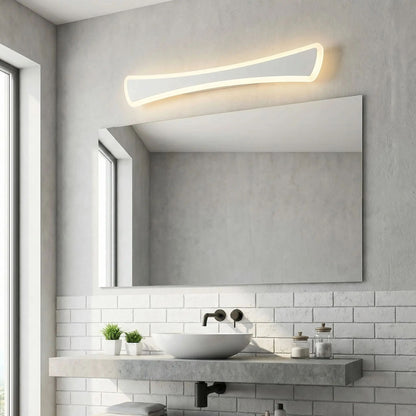 applique de salle de bain blanc au dessus miroir led curved design
