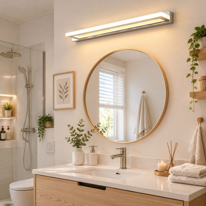 applique de salle de bain eclairage multi faces ip44 cote cadre