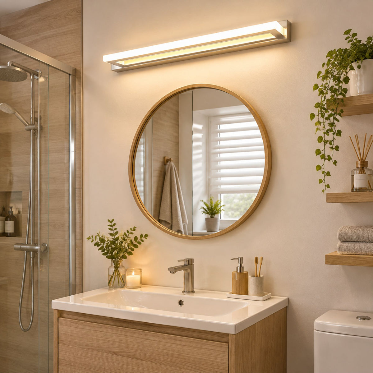 applique de salle de bain eclairage multi faces ip44 cote douche