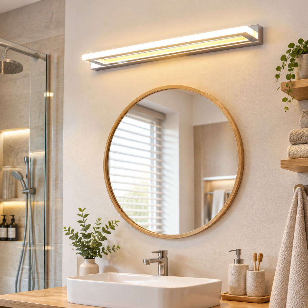 applique de salle de bain eclairage multi faces ip44 dessus comptoir