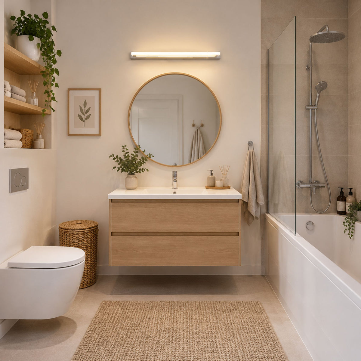 applique de salle de bain eclairage multi faces ip44 vue devant