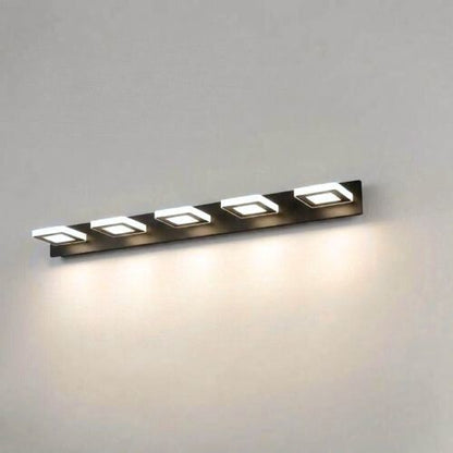 applique de salle de bain noir 5 lumieres carre tricolor