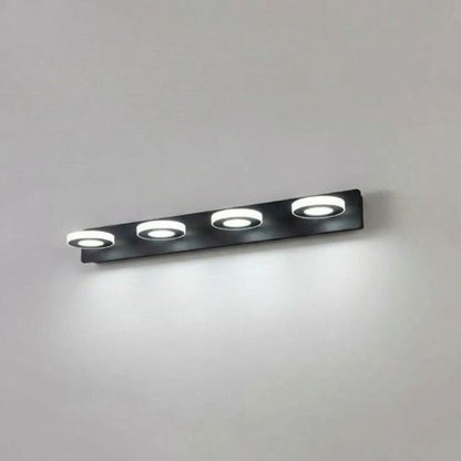 applique de salle de bain rond couleur noir 4 lumieres fiche produit
