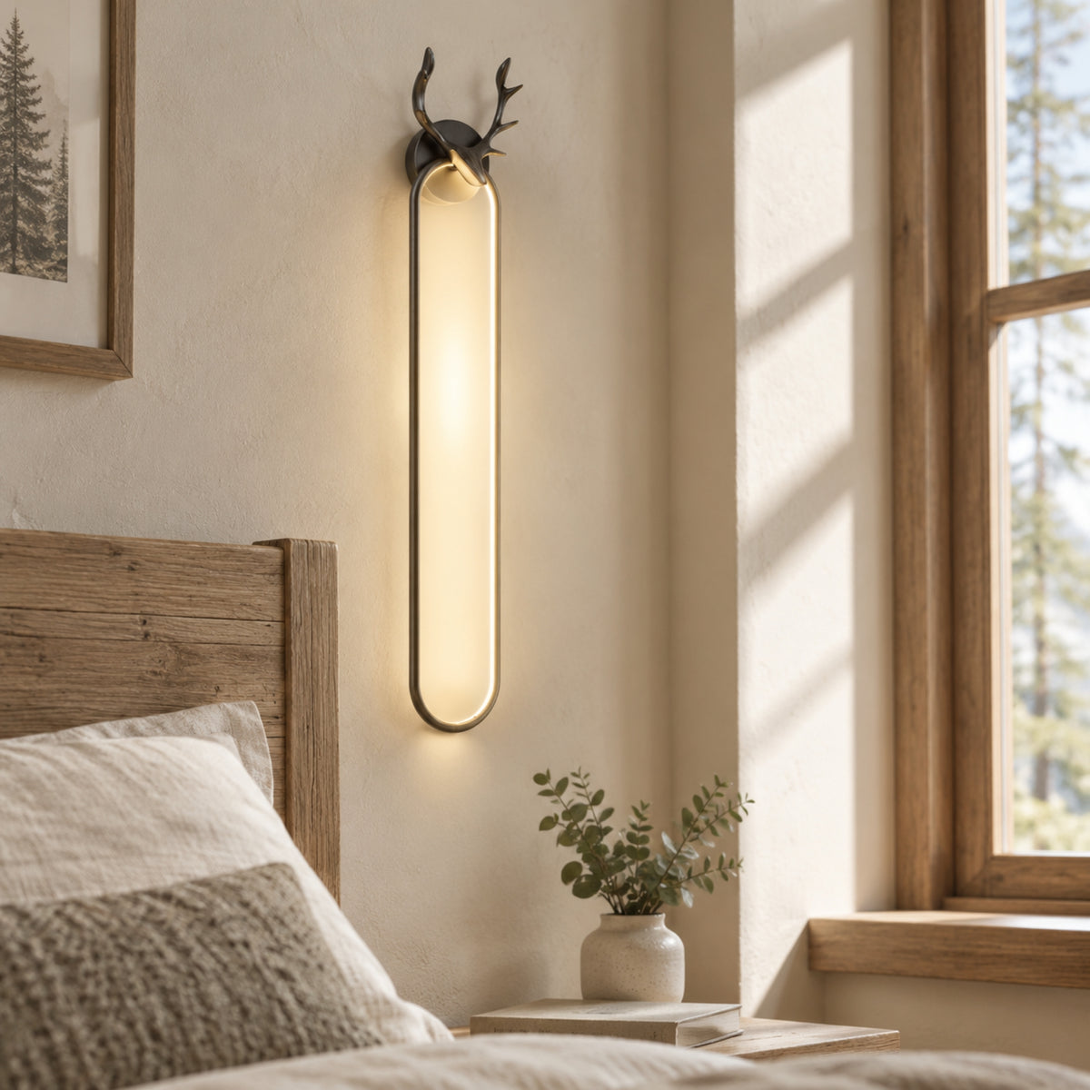 applique mural chambre couleur noire cerf scandinave minimaliste