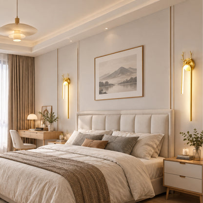applique mural chambre doree cerf scandinave led
