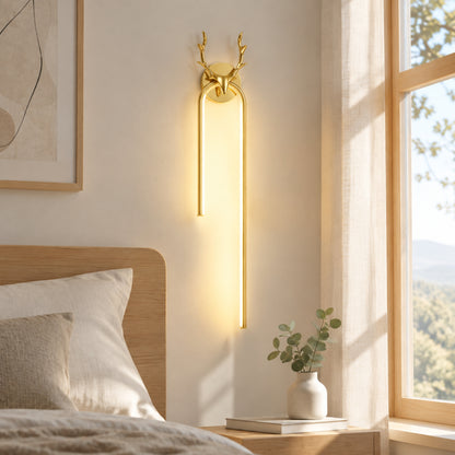 applique mural chambre doree fenetre cerf scandinave led