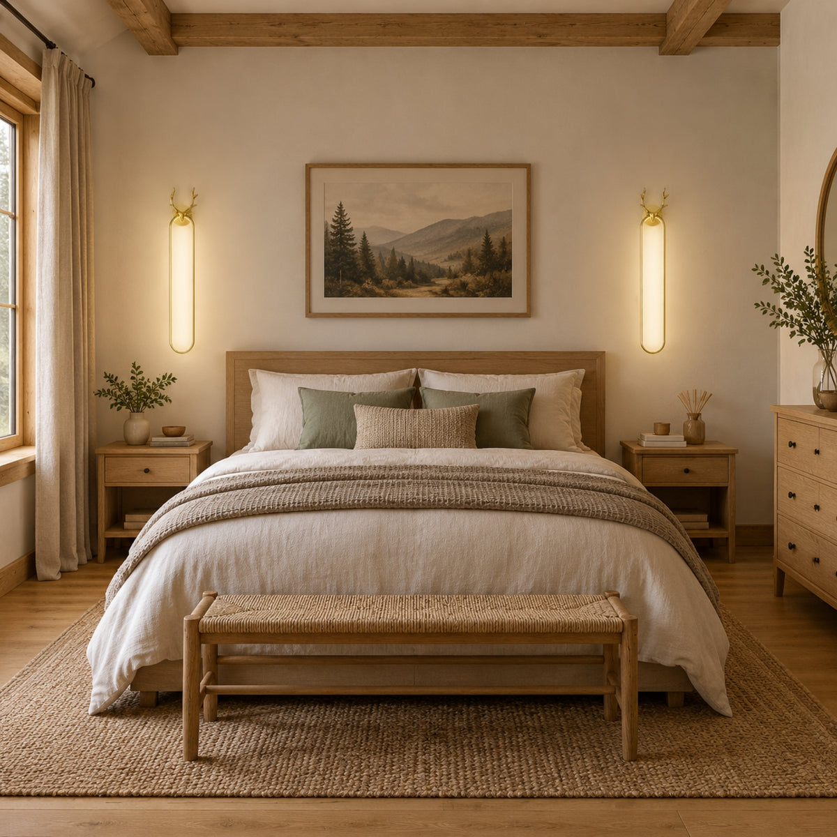 applique mural chambre duo doree cerf scandinave minimaliste