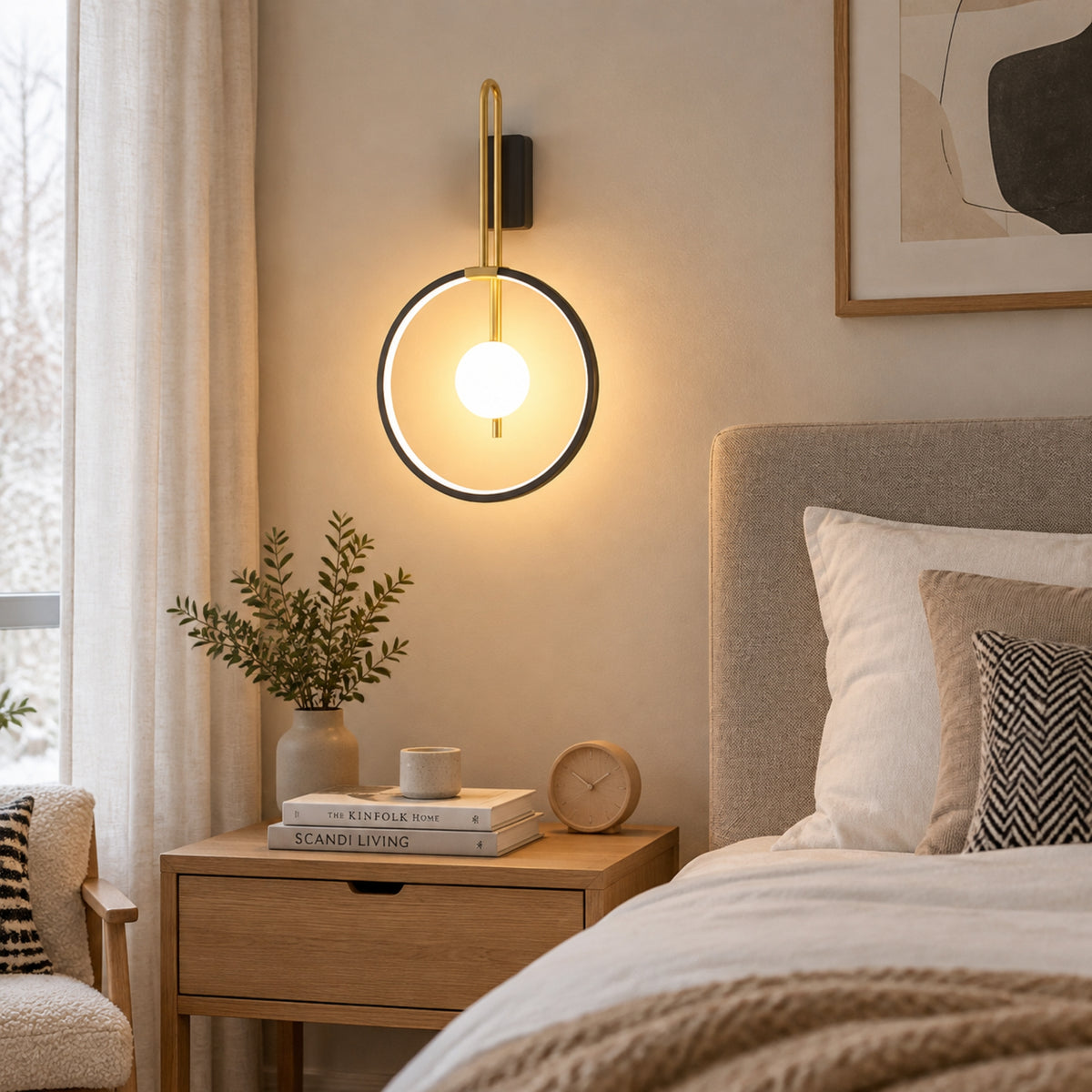 applique mural chambre lumiere directe cote lit design led apaisant