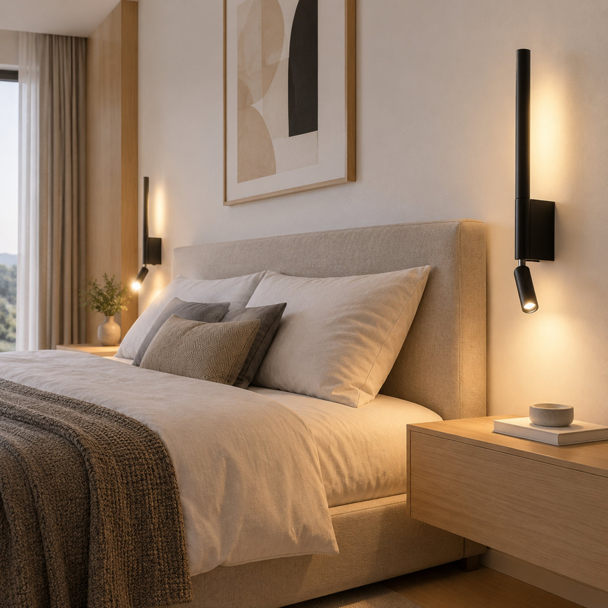 applique mural chambre noire duo de lampe scandinave 2 en 1